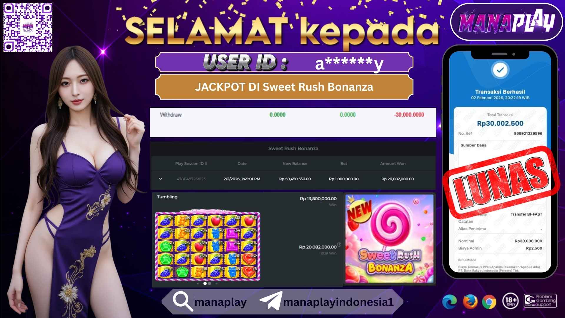 30 Juta dari Sweet Rush Bonanza Langsung Lunas – MANAPLAY