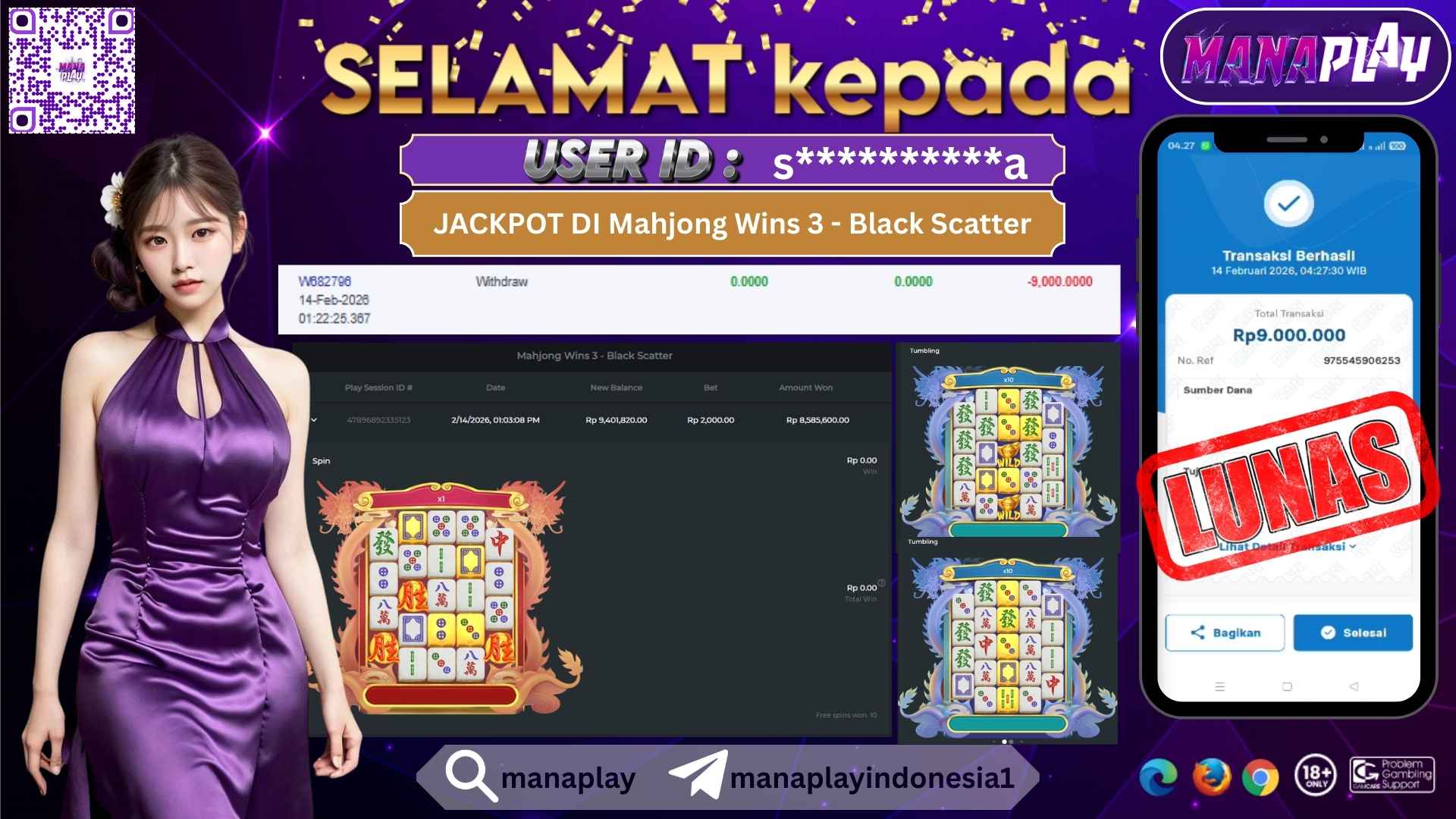 9 Juta dari Mahjong Wins 3 Langsung Cair – MANAPLAY