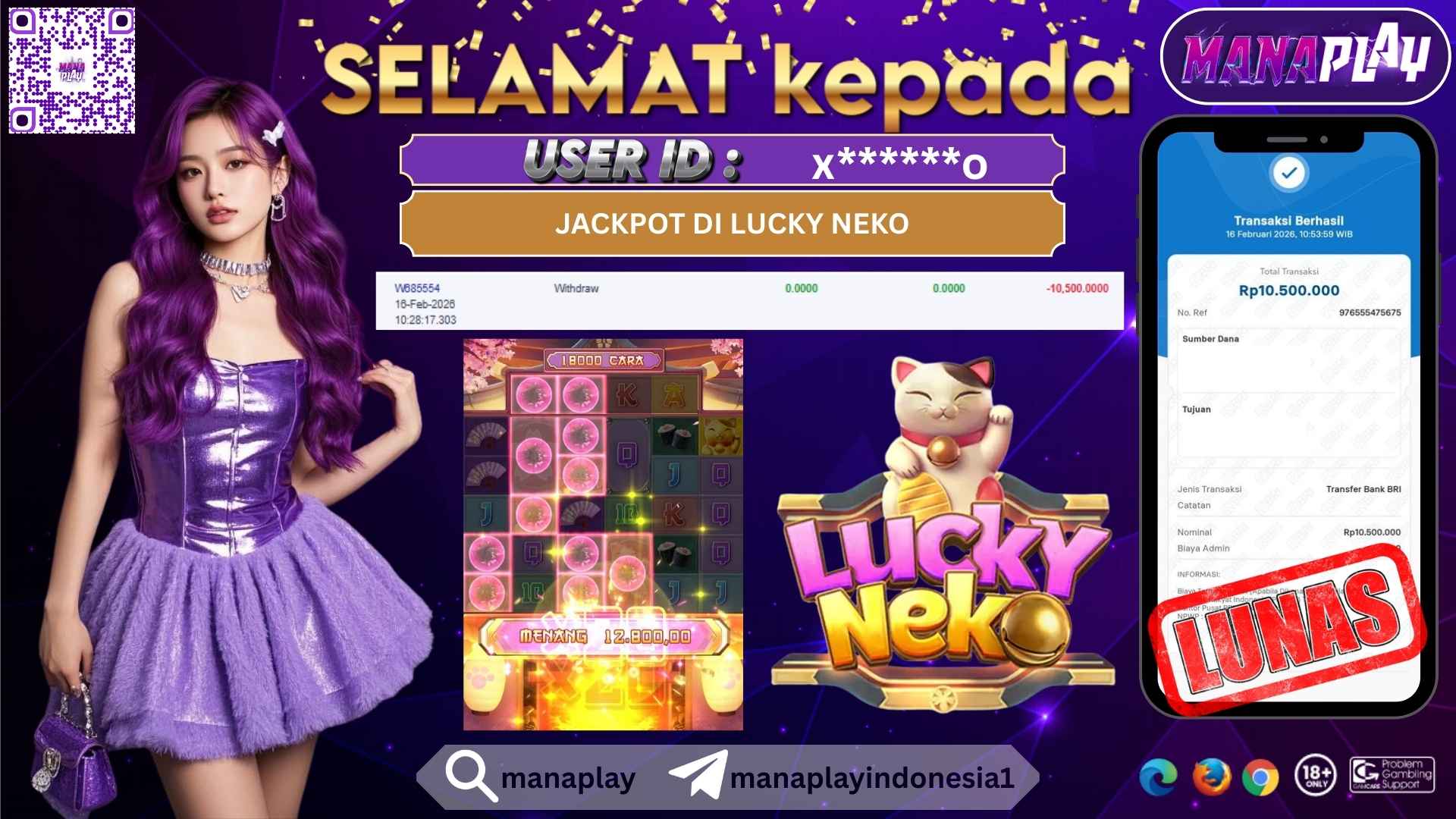 Lucky Neko Kasih Jackpot 10,5 Juta Auto Cair! – MANAPLAY