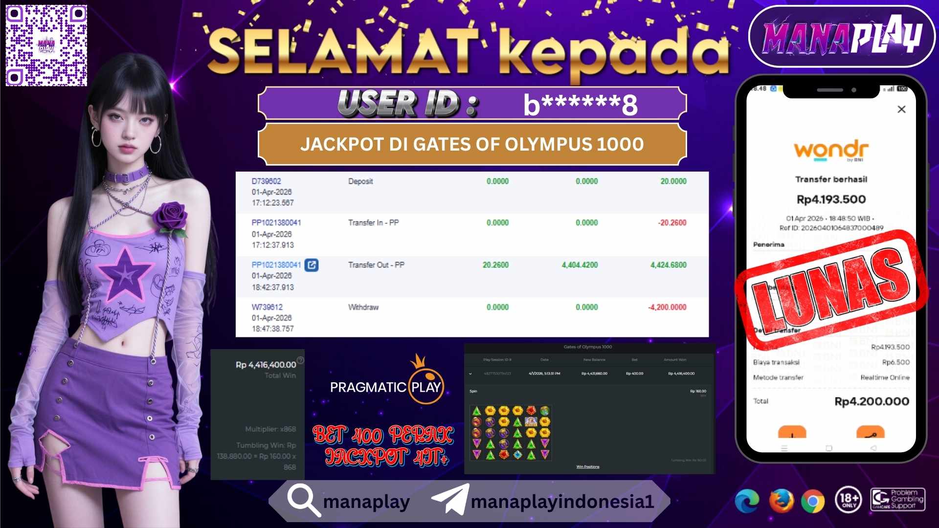 Modal 20 Ribu, Spin 400, Jadi 4 Juta Auto Lunas Cuma di Olympus Terbaru! – MANAPLAY