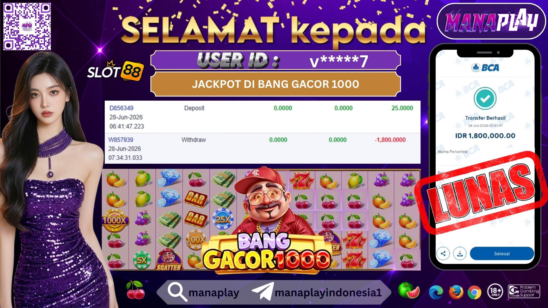 Modal 25 Ribu, Tembus 1,8 Juta Langsung Cair!- MANAPLAY